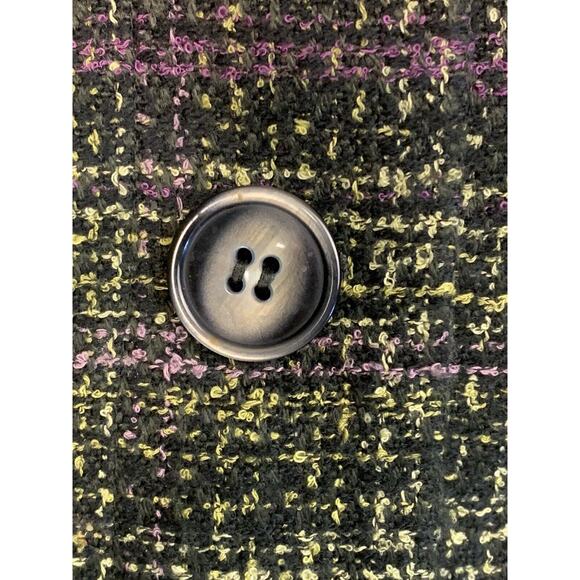 PENDLETON Plaid Blazer Women 14 Petite Black Green Lined Tweed Button Jacket EUC - Picture 5 of 9